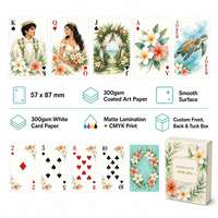 Jeu de cartes personnalisé pour mariage hawaïen, portrait de couple en aquarelle, ensemble cadeau floral, service tout-en-un