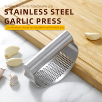 Presse-ail manuelle en acier inoxydable de haute qualité - Outil de cuisine portable écologique - Écraseur d'ail