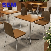Ensemble table et chaises SEM style nordique moderne en bois, en contreplaqué marin, facile à nettoyer, idéal pour café, salon de thé, restaurant de desserts