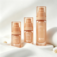 Flacon pompe airless en verre personnalisé populaire 15ml 30ml 50ml pour sérum, fond de teint, huile essentielle, soins de la peau avec pochette intérieure en PP