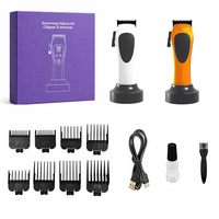 Alat Cukur Rambut dengan Panjang Batang yang Dapat Disesuaikan, Baterai 4000mAh yang Kuat, Kit Alat Cukur 8000RPM, Kabel USB, untuk Penggunaan Tukang Cukur