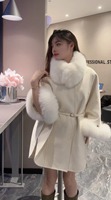 Manteau Double Face en Cachemire pour Femme avec Col en Fourrure de Renard Véritable Garniture en Fourrure de Laine de Poncho, Designer de Dubaï, Nouveau, 2025