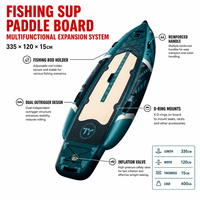 Planche de paddle gonflable professionnelle en PVC durable pour la pêche et la dérive, 335 cm extra large, stable, logo personnalisé, livraison rapide