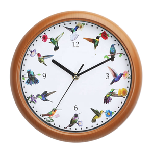 Plastic <strong>Cuckoo</strong> Round Wall Clock 12seconds Quartz Bird <strong>Call</strong> Song 12 Favourite Birds Singing Needle Display Plastic - Product Image 1