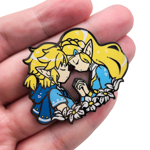 Pin Metálico de Alta Calidad con Diseño Nuevo de Anime <span class=keywords><strong>Zelda</strong></span> Link y Princesa <span class=keywords><strong>Zelda</strong></span>, Decoración para Mochila - Product Image 3