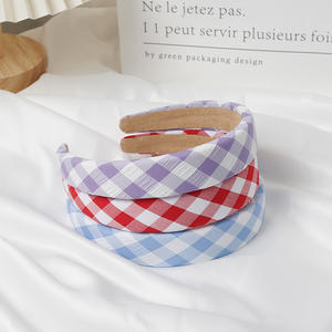 عصابة رأس كورية جنوبية ملونة بنمط الكلية، عصابة رأس أنيقة بنقشة مربعات للزفاف - Product Image 3