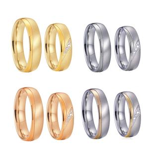 Classic Western 18K Chapado en <span class=keywords><strong>oro</strong></span> 316L Acero inoxidable Love Alliance Alianzas <span class=keywords><strong>DE</strong></span> BODA nupciales <span class=keywords><strong>Anillos</strong></span> <span class=keywords><strong>de</strong></span> moda para hombres y mujeres - Product Image 4