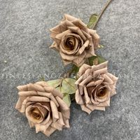 Bunga Manta Rose Buatan Tangan 3 Kepala, Mawar Artifisial Kelas Atas untuk Ruang Tamu dan Pernikahan, untuk Dekorasi Paskah
