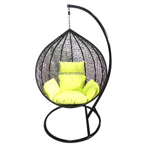 Silla Huevo Plegable Moderna y Personalizable con Base Metálica, Columpio de Mimbre para Jardín, Patio, Exterior y Sala de Estar - Product Image 3