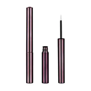 Wadah Tabung Lip Gloss Ramping Panjang 5Ml, Wadah Riasan Mata, Eyeliner Cair Kosong dengan Tongkat