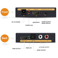 Répartiteur audio HDMI 2.0 HDCP 2.2 avec sortie SPDIF optique L R RCA 5.1CH pour barre de son TV, extracteur audio HDMI