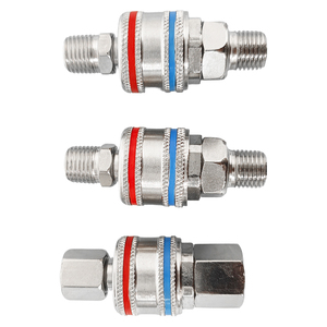 Set di Connettori Rapidi Pneumatici 1/4 Maschio-Femmina, Raccordi Anti-Perdita per Compressore d'Aria - Product Image 6