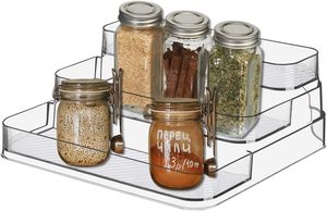 Adjustable Transparent PET Spice Jar Organizer <b>Kitchen</b> Accessories <b>for</b> Stepped <b>Storage</b> Rack Cosmetics Spice <b>Storage</b> - Product Image 2