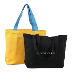 Tas belanja besar dapat dipakai ulang tas Tote belanja kanvas katun Logo kustom tas belanja besar kanvas grosir tas belanja