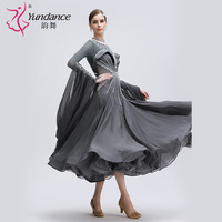 B-24182 personnalisé nouveau strass robe standard de danse de salon de haute qualité gris en mousseline de soie longue robe de danse de salon à vendre