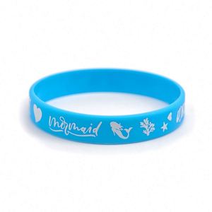 กำไลข้อมือซิลิโคนรูปนางเงือก สำหรับงานแสดงสินค้าในพิพิธภัณฑ์สัตว์น้ำ สไตล์การ์ตูน กำไลยาง รับทำโลโก้ตามสั่ง - Product Image 3