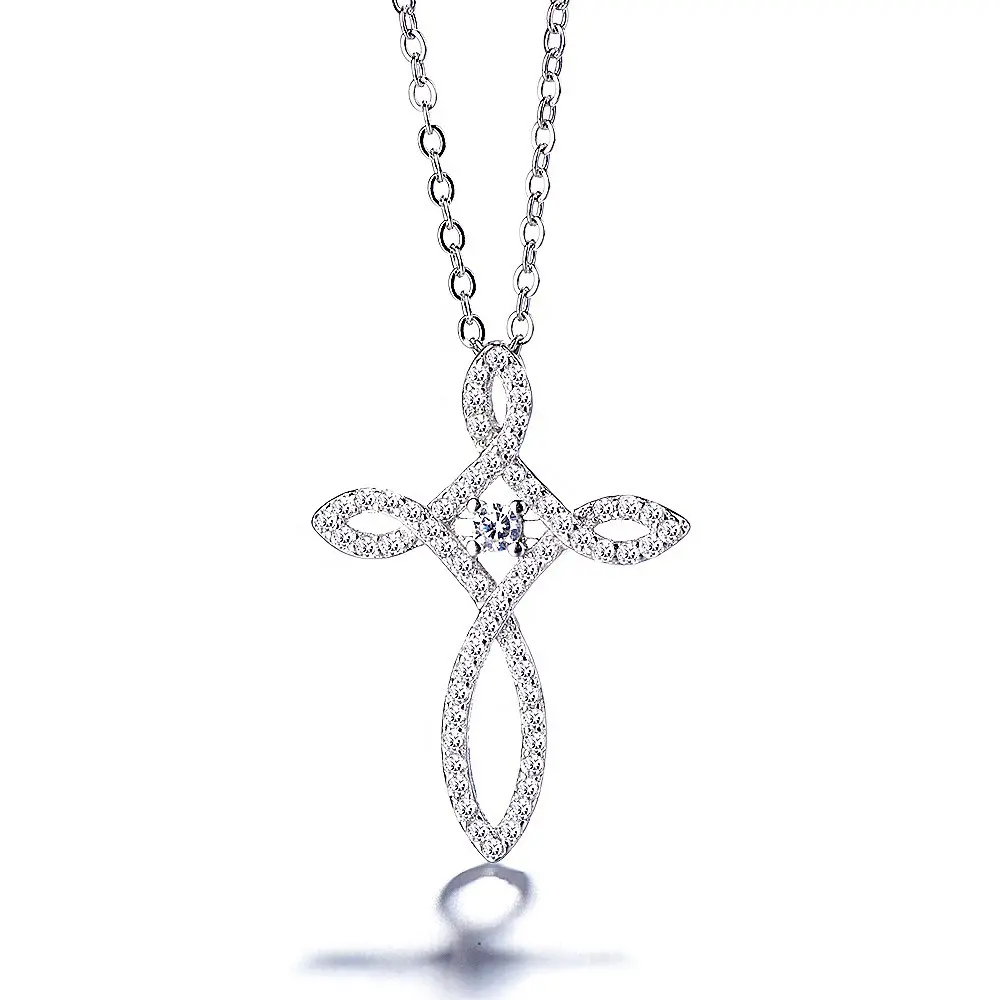 Wholesale Price Ladies 925 Sterling Silver Jewelry Cross Pendant necklace