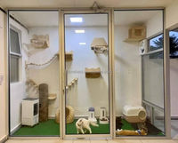 Grande maison pour chat de luxe avec toit étanche et plates-formes intérieur/extérieur Cat Catio griffoir en métal pour plusieurs chats