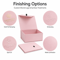 Boîte cadeau pliable magnétique rose grand format avec logo personnalisé, emballage de luxe en carton rigide pour vêtements, perruques, boîte en papier pour les fêtes