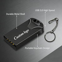 Flash Drive USB 2.0 Metal Super Mini 32GB dengan Logo Laser Custom Stok Baru Murah Hadiah