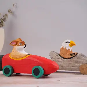 Hoye Crafts lustige kreative Roller Spielzeug niedlichen Holz Sammler Ratte in Auto Tiere Holzauto New Toys Kinder