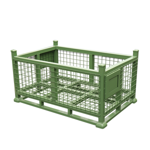 Hot bán trường hợp Carter OEM xách tay dây thép <span class=keywords><strong>Container</strong></span> có thể gập lại kim loại doanh thu hộp lưu trữ hàng hóa chất lượng <span class=keywords><strong>Pallet</strong></span> lồng Giỏ hộp - Product Image 1