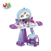 Ensemble de coiffeuse pour enfants 37 pièces, table de maquillage pour filles avec projection de lumière, musique et bouton tactile, jeu d'imitation princesse