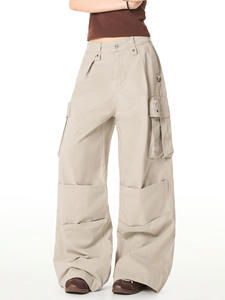 กางเกงคาร์โก้ผ้าแคนวาสสไตล์วินเทจอเมริกัน หลายกระเป๋า ยูนิเซ็กส์ ลายกราฟิกตัวอักษร ดีไซน์เท่แบบเรเบล ระบายอากาศ กันลม ทรงตรง สไตล์ลำลอง - Product Image 5