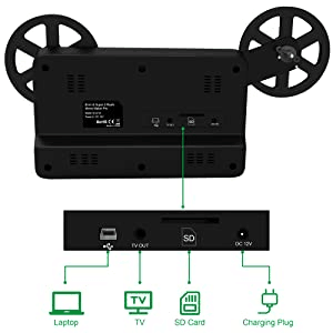Convertisseur de film analogique en numérique 8 mm avec écran 2,4 pouces, numériseur de films pour convertir les bobines de 3/5/7/9 pouces en fichiers <span class=keywords><strong>MP4</strong></span> numériques 1080P - Product Image 2