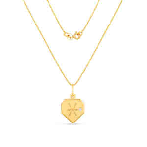 Collier zodiaque de luxe en argent sterling 925 avec topaze moissanite et sertissage de lunette en diamant plaqué or et rhodium pour cadeaux - Product Image 1