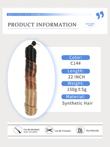 Capelli Sintetici Ricci Pre-Stirati da 150g per Treccine alla Francese, Onde Morbide a Spirale, Extension per Crochet, Fai da Te - Product Image 3