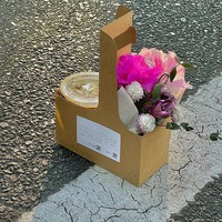 Evergreenwrap Wholesale Luxury Kraft Paper Flower Tote Bags Milk Cup Holders Bouquet Gift Boxes