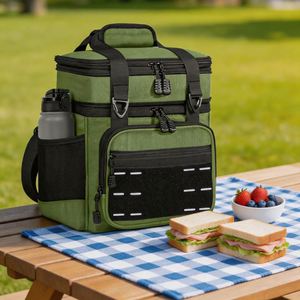 Sac isotherme pour déjeuner, imperméable, pliable, grande capacité, peut contenir 16 canettes, multi-poches, pour le travail, la salle de sport, les voyages - Product Image 6