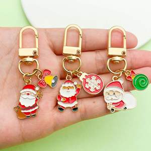 Christmas Keychain Bulk Cute Cartoon Alloy Pendant Set with Christmas <b>Tree</b> Santa Bell Snowflake for Gift Decoration - Product Image 4