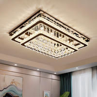 Plafonnier LED rectangulaire sur mesure en cristal K9, étanche IP65, pour projets OEM/ODM de centres de conférence, hôtels et villas