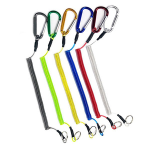 Laisse en spirale anti-perte flexible, cordon de sécurité, ligne rétractable, bracelet élastique avec mousqueton, anneau porte-clés - Product Image 1