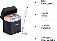 Marqueur d'art à base d'alcool Ohuhu, 80 couleurs + 1 mélangeur incolore-Ciseau et fin-Série Oahu