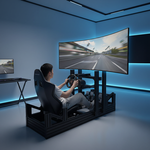 <span class=keywords><strong>Cockpit</strong></span> de simulation de course réglable en mouvement, profil en aluminium 4080 anodisé noir/argent, simulateur de course, siège de jeu - Product Image 6