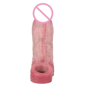 Wholesale Realistic Penis Extension Cock Sleeve Reusable Penis Enlarger Delay Condoms for Men Enhancer Sex Toys - Product Image 5