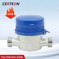 Compteur d Eau Potable DN15 1/2 Pouce en Laiton Jet Unique Compact Classe B Pour Eau Chaude et Froide