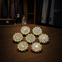 Boutons en strass en gros, couleur unie, forme fleur, pour décoration de bijoux DIY, décoration de nœuds, décoration centrale