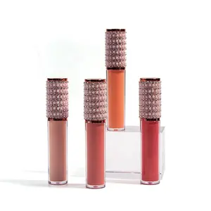 Kustom Lipgloss Warna Creamy Matte Lipstik Cair Glitter Mewah Alami Lip Gloss Dasar Vendor