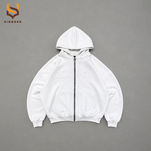 ผู้ผลิตเสื้อฮู้ดดี้ทรงบ็อกซี่แบบครอป ผ้าฝ้าย 100% แบบสั่งทำพิเศษ เสื้อฮู้ดดี้ปักลายขนาดใหญ่พิเศษ 420 GSM เสื้อฮู้ดดี้ผ้าเฟรนช์เทอร์รี่หนานุ่มแบบซิป - Product Image 1