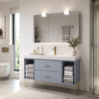 Applique murale LED carrée minimaliste à faisceau haut/bas pour miroir de salle de bain et décoration de couloir