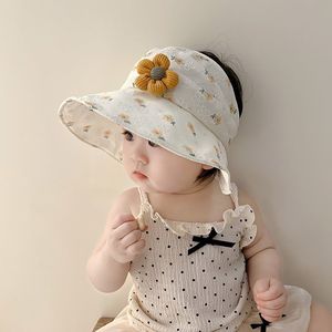Chapeau de soleil pour bébés filles, avec motif floral, visière à large bord, ouverte, respirante, protection UV, pour les tout-petits et les nourrissons - Product Image 2