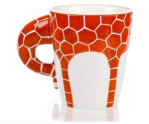 Taza <span class=keywords><strong>de</strong></span> jirafa con posavasos, taza <span class=keywords><strong>de</strong></span> café <span class=keywords><strong>de</strong></span> jirafa, cerámica, con posavasos, novedad única hecha a mano - Product Image 2