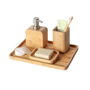 Bamboo Bathroom Toiletries Set Rectangle Eco-Friendly <b>Toothbrush</b> <b>Holder</b> Soap Dish Guesthouse Hotel Supplies - Product Image 5