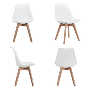 Silla de Comedor <span class=keywords><strong>Tulip</strong></span> Económica y Moderna con Cojín Tapizado, Mueble de Plástico para Sala de Estar, Restaurante y Cafetería de Interior - Product Image 3