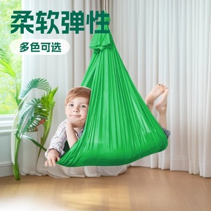 Children's Elastic <b>Hammock</b> Swing <b>Indoor</b> Outdoor Sensory Soft Yoga Product 18kg Load Green Polyester Cotton Unisex - Product Image 4