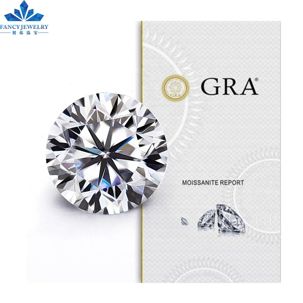 Certificato GRA DEF incolore per sempre taglio brillante pietre moissanite sciolte 1ct-10ct vvs moissanite diamond pass test facilmente